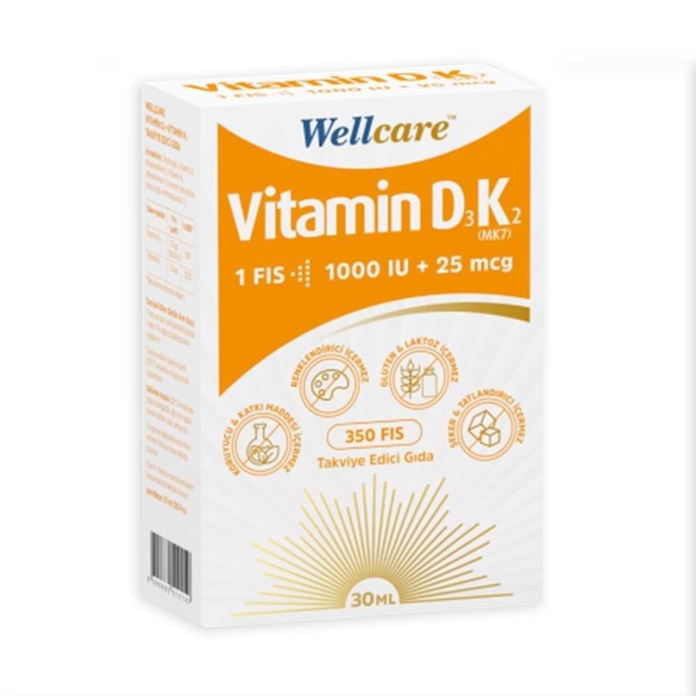 Wellcare Vitamin D3K2 Sprey 30 ml