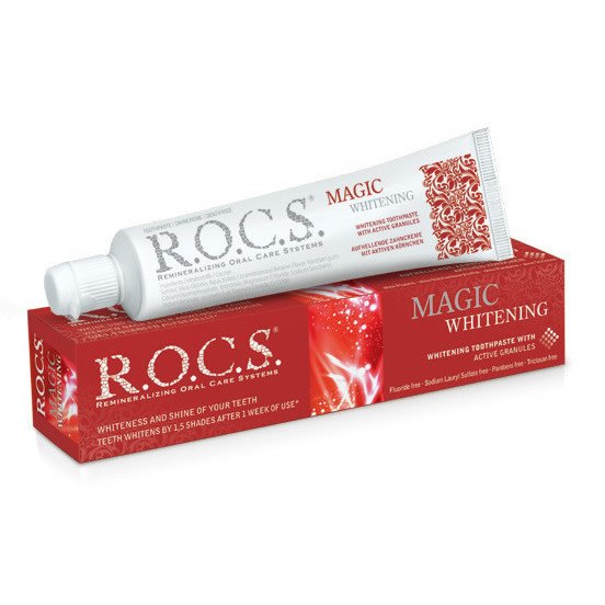Rocs Magic Whitening-Ekstra Beyazlatıcı ve Parlatıcı Diş Macunu