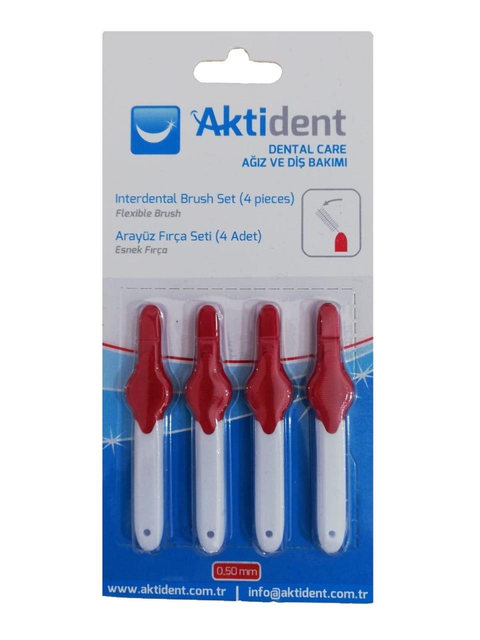 Aktident Arayüz Fırça Seti 0,50 mm Kırmızı 4 Adet