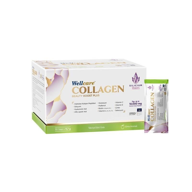 Wellcare Collagen (Kolajen) Beauty Boost Plus Elma Aromalı 30 Saşe