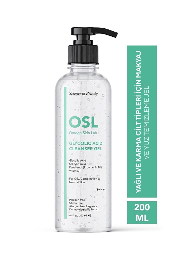Osl Omega Skin Lab Glikolik Makyaj ve Yüz Temizleme Jeli 200 ml