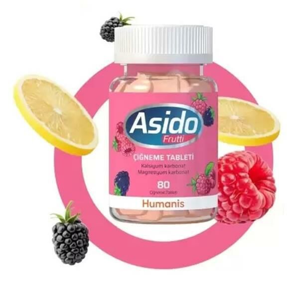 Asido Frutti Mide Asidine Karşı 80 Çiğneme Tableti