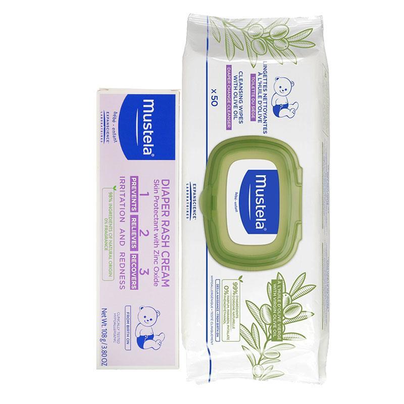 Mustela Bez Değişimi Seti Pişik Kremi 100 ml Zeytinyağlı Islak Mendil