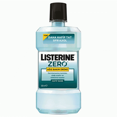 Listerine Zero Hafif Nane Aromalı Alkolsüz 500 ml Gargara