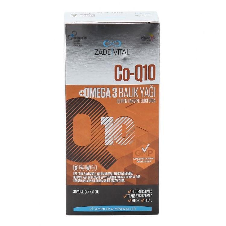 Zade Vital Koenzim Q10 Omega3 Balık Yağı 1000mg 30 Blister Kapsül