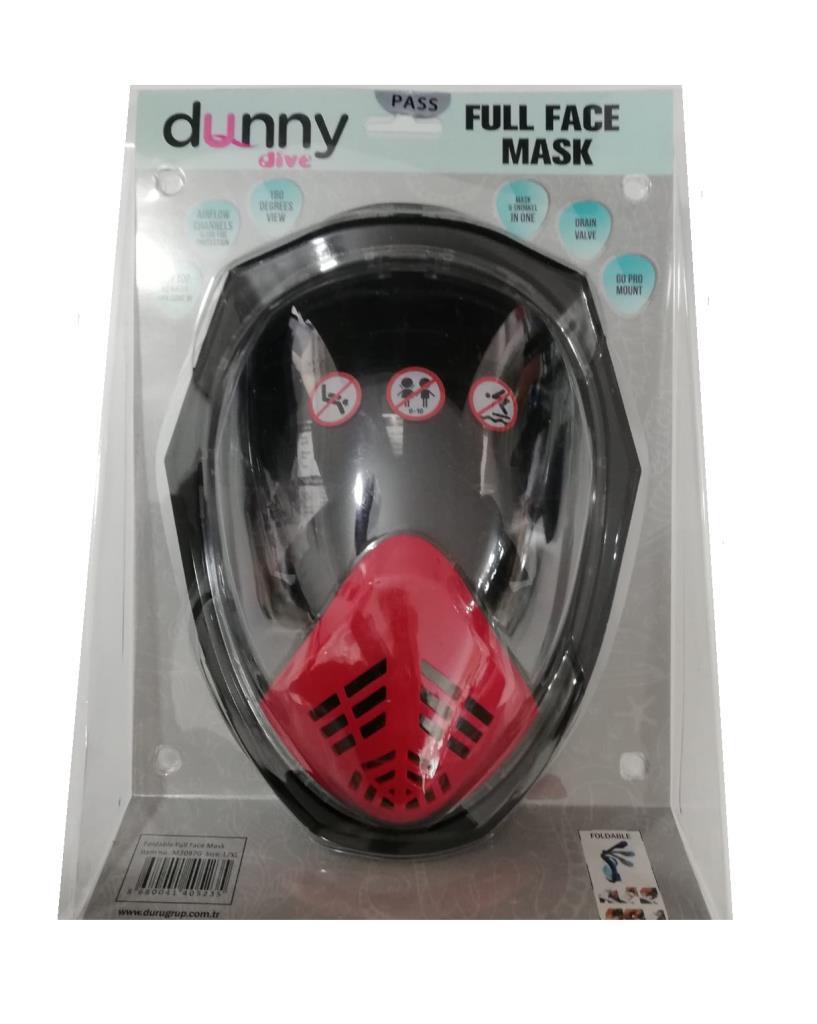 Dunny Dive Fullface Silikon Şnorkel Maske S/M Set Siyah