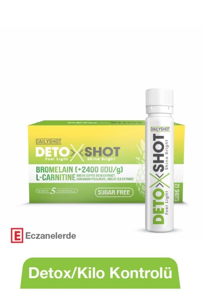 Detoxshot Kilo Kontrol Desteği, Bromelain, L-Carnitine, Krom, Detox Shot, Likit Detoks Kompleks