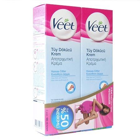 Veet Hassas Ciltler İçin Tüy Dökücü Krem 2.si %50 İndirimli