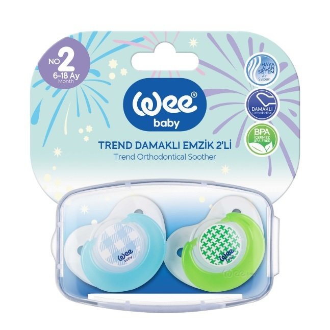Wee Baby No:2 6-18 ay Trend Damaklı Emzik 2'li