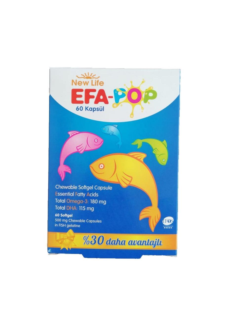 New Life Efa Pop Omega 3 60 Kapsül