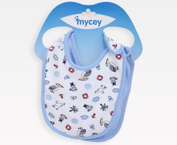 Mycey Bebe Önlüğü 2 Li Set Mavi
