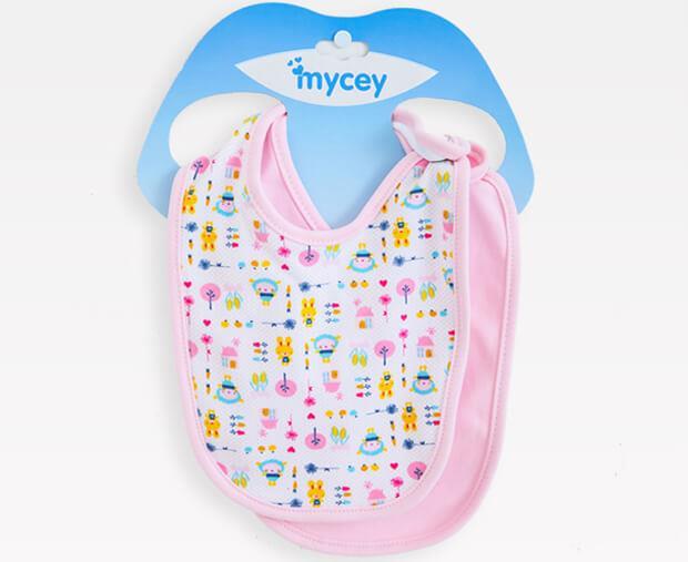 Mycey Bebe Önlüğü 2 Li Set Pembe
