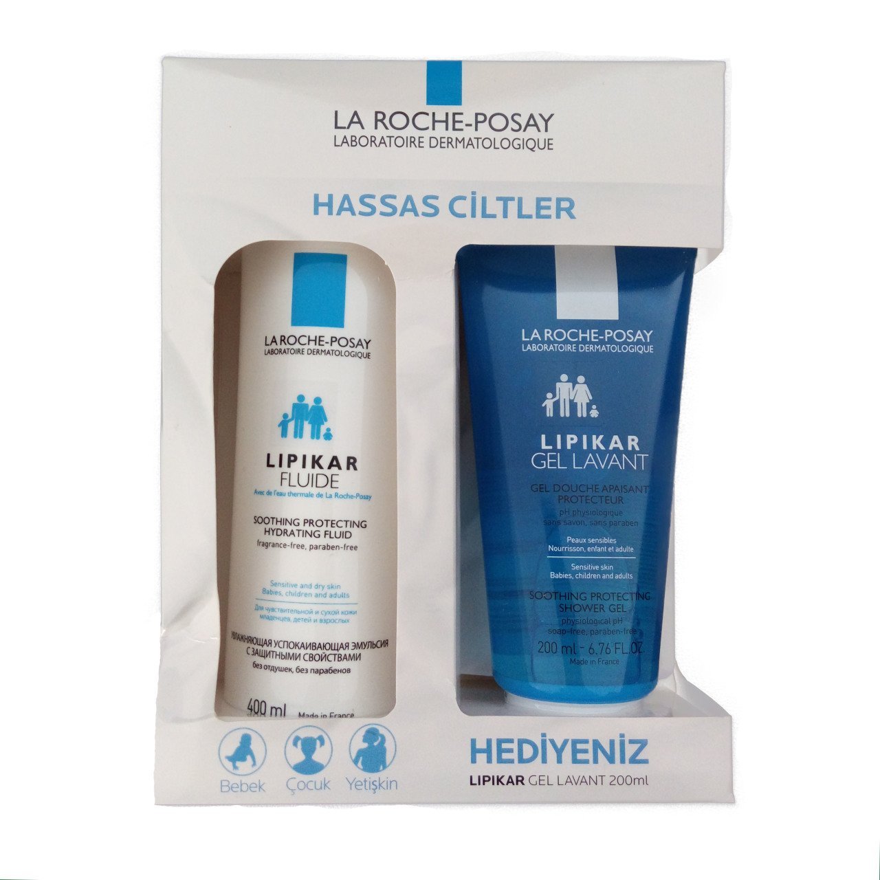 La Roche Posay Lipikar Fluide 400 ml + Lipikar Gel Lavant 200 ml