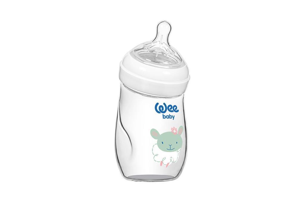Natural Isıya Dayanıklı Açılı Cam Biberon 180 ml KOD 146
