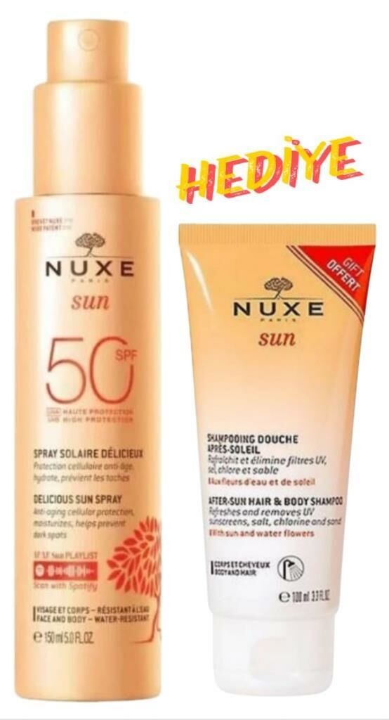 Nuxe Sun Güneş Sonrası Şampuan 100 ml & Nuxe Sun Sprey Fondant Güneş Koruyucu Sprey 150 ml