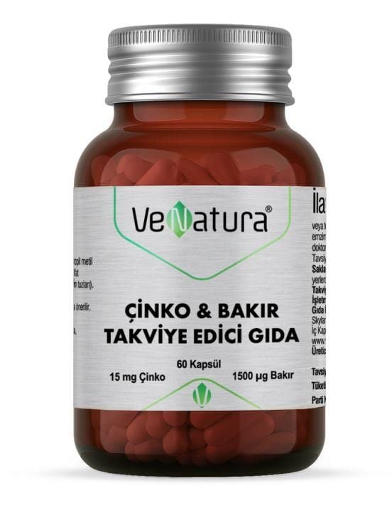 Venatura Çinko ve Bakır 60 Kapsül