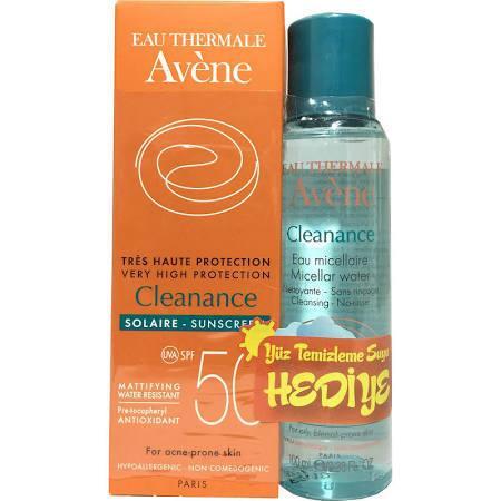 Avene Cleanance Solaire Spf 50+ 50 ml + Cleanance Micellar 100 ml Güneş Kremi