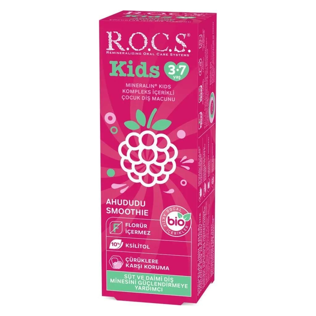 Rocs Kids Ahududu Smooth - Çocuk Diş Macunu 3-7 Yaş 35 ml