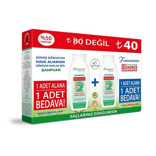 Zigavus Güneş Görmeyen Kapalı Saçlar İçin 250 ml 1+1 Şampuan