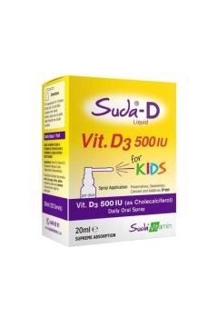 Suda Vitamin Suda-D Vitamin D3 500 IU Çocuklar için Günlük Oral Sprey 20 ml