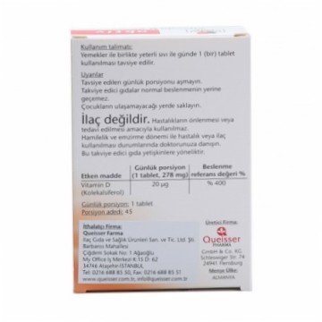 Doppelherz Aktiv Vitamin D 800 I.U. 45 Tablet
