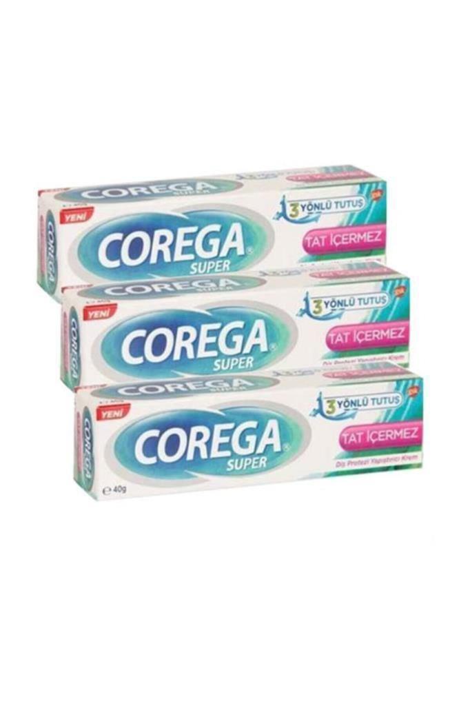 Corega Diş Protezi Yapıştırıcı 3 Yönlü Tat İçermez Krem 40 gr. 3 Lü