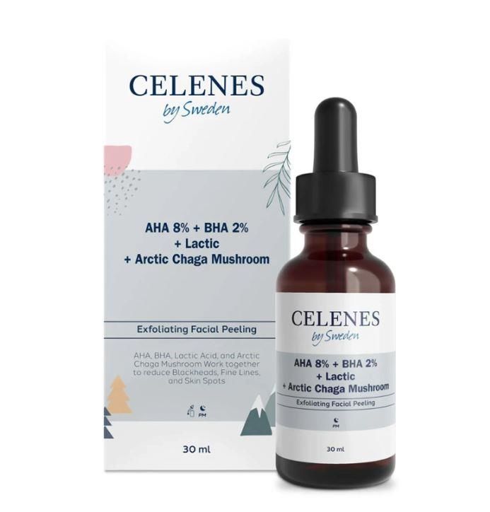 Celenes By Sweden AHA + BHA + Lactic+ Arctic Chaga Mushroom Serum 30 ml