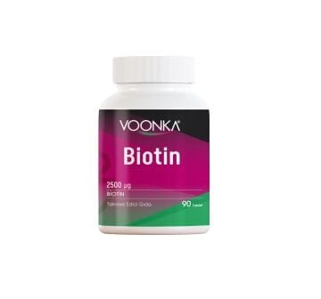 Voonka Biotin 2500 µg Takviye Edici Gıda 90 Tablet