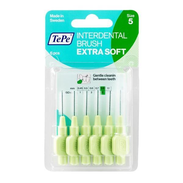Tepe Blister 6 lı Ekstra Yumuşak Arayüz Fırçası Yeşil 0.8 mm