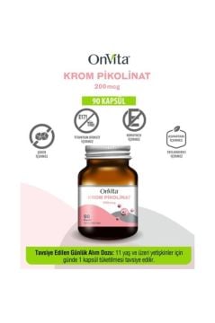 OnVita Krom Pikolinat 200 mcg 90 Kapsül