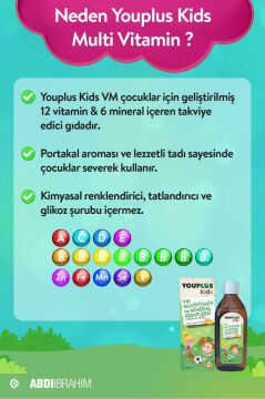 Youplus Kids VM Multivitamin ve Mineral Kompleksi 150 ml