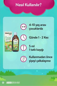 Youplus Kids VM Multivitamin ve Mineral Kompleksi 150 ml