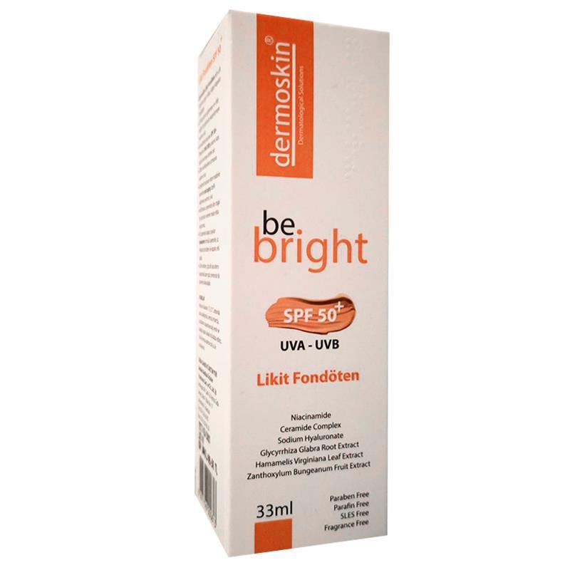 Dermoskin Be Bright SPF50+ Likit Fondöten Medium 33