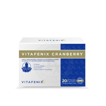 Vitafenix Cranberry Turna Yemişi Ekstresi, D-Mannoz, Astragalus (Çin Geveni) ve Isırgan Otu Ekstresi 20 Bitkisel Kapsül