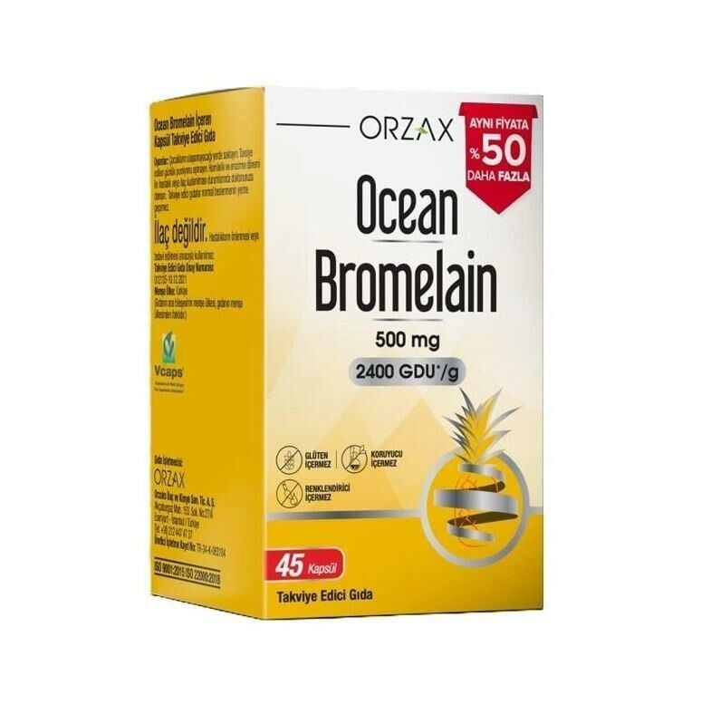 Ocean Bromelain 500 mg 45 Kapsül