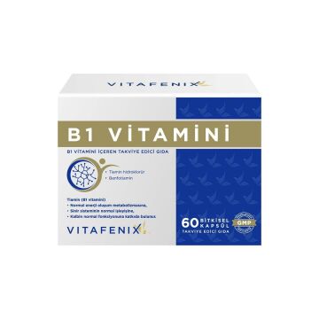 Vitafenix Vitamin B1 25MG Tiamin ve Benfotiamin 60 Bitkisel Kapsül