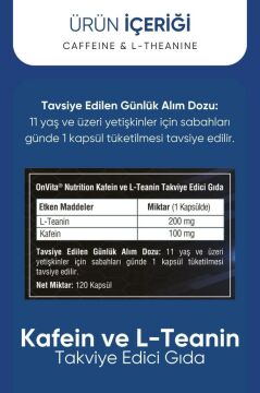 Onvita Nutrition Caffeine & L-Theanine Aminoasit 120 Kapsül
