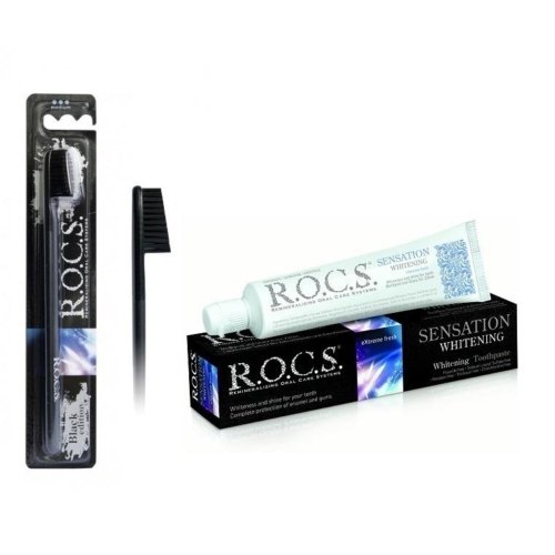Rocs Sensation Whitening Diş Fırçası+Diş Macunu Seti