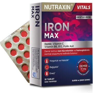 Nutraxin Iron Max Takviye Edici Gıda 30 Tablet