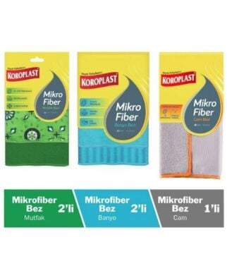 Koroplast Mikrofiber Seti 2li Mutfak+2li Banyo+1 Li Cam