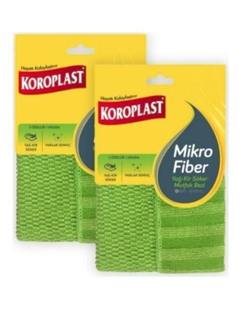 2'li Koroplast Mikrofiber Yağ Kir Sökücü Mutfak Bezi