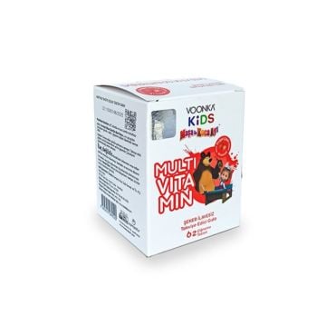 Voonka Kids Maşa Ve Koca Ayı Multivitamin Çilek Aromalı 62 Çiğneme Tableti