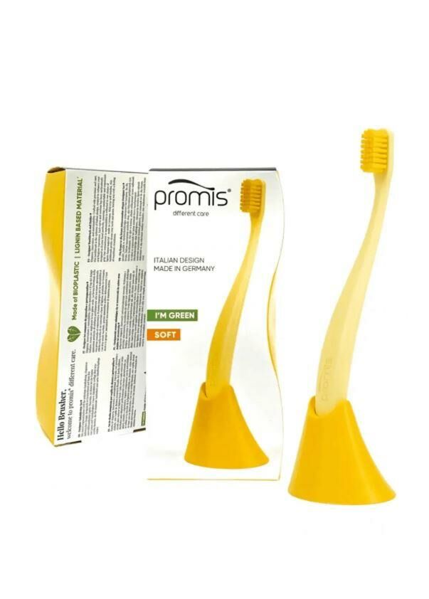 Promis Biplastic Sarı Single Diş Fırçası 6750 - Soft - Tutucu Hediyeli