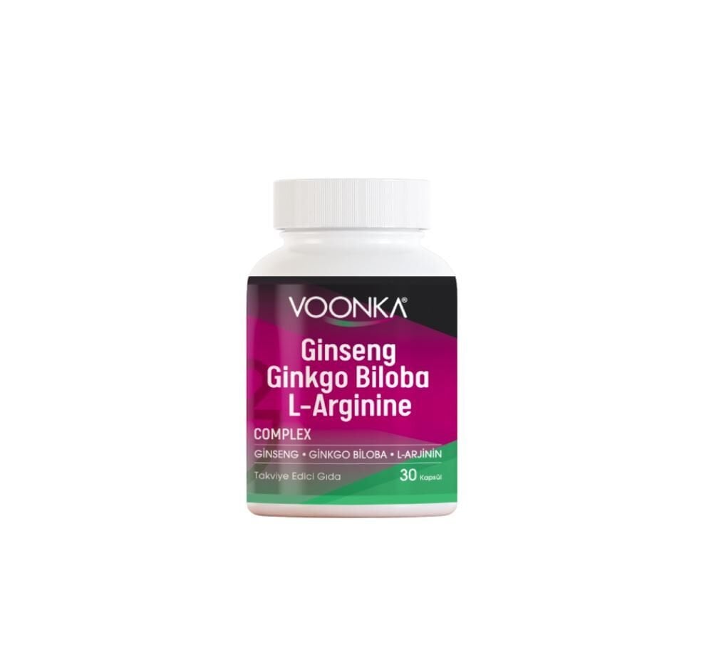 Voonka Ginseng Ginkgo Biloba L-Arginine 30 Kapsül