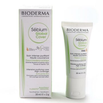 Bioderma Sebium Global Cover Akne-Siyah Noktalı Ciltler İçin Krem 30 ml