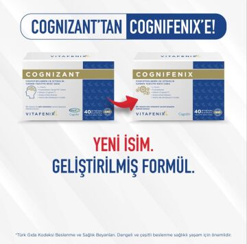 Vitafenix Cognifenix Fosfotidilserin ve Sitikolin İçeren Takviye Edici Gıda 40 Bitkisel Kapsül
