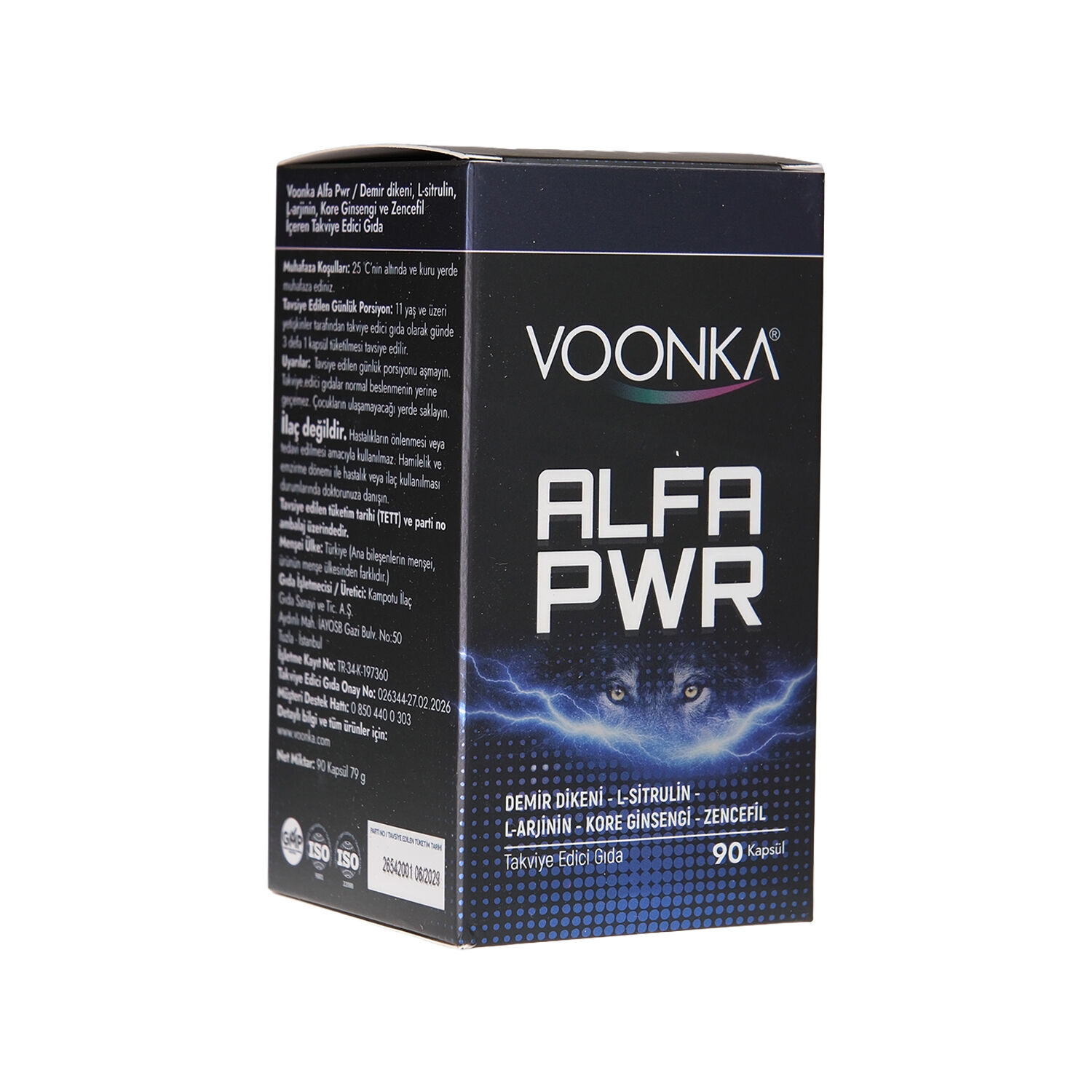 Voonka Alfa PWR Demir Dikeni L-Arjinin Kore Ginsengi 90 Kapsül