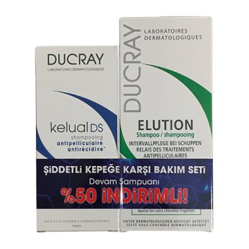 Ducray Kelual Ds 100 ml Şampuan + Ducray Elution 200 ml Şampuan %50 İndirimli