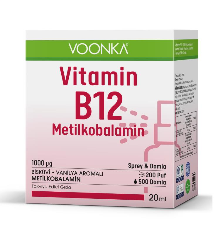 Voonka Vi̇tami̇n B12 Meti̇lkobalami̇n Damla & Spray 20 ml