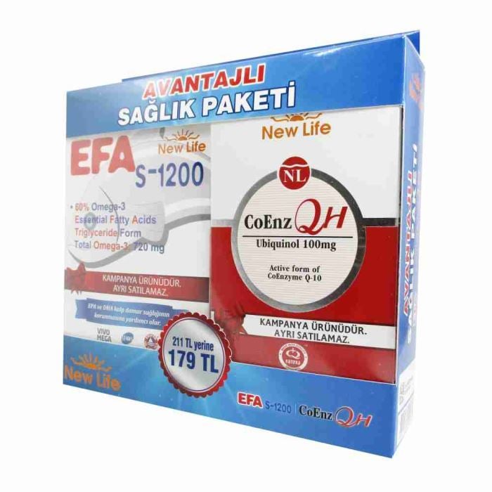 New Life Efa 1200 45 Softgel+ CoenzQh 30 Softgel Avantajlı Sağlık Paketi